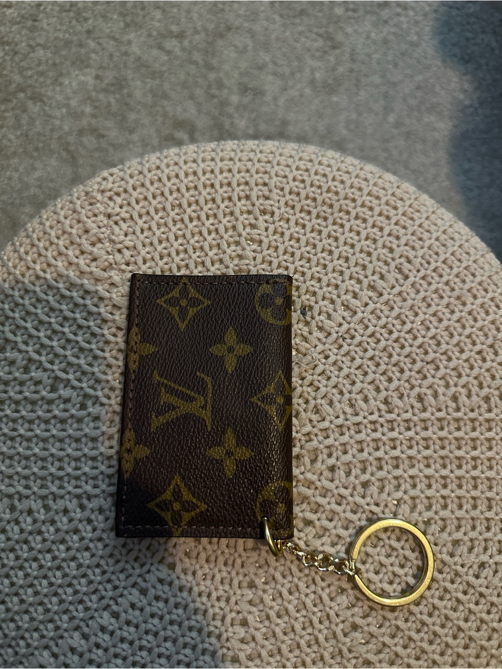 Repurposed Louis Vuitton Monogram Card Holder Keychain - Brown - Picture 2 of 5